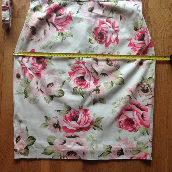 Floral Midi Cap-sleeve Belted Sheath Dress - Picture 11 of 12